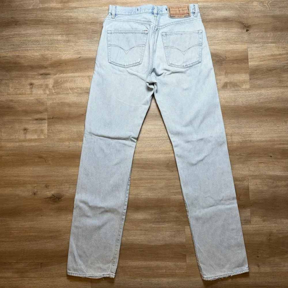 Vintage Diesel Keetar Jeans Men 30x32 Blue Straight Leg Light Wash Distress Y2K